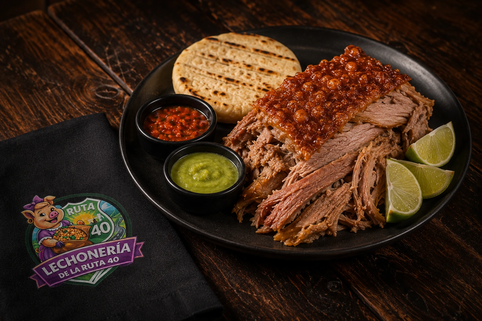 Chicharrón dorado para acompañar la lechona